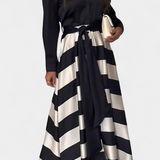 Abito Camicia Lungo a Righe con Cintura