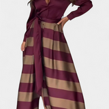 Abito Camicia Lungo a Righe con Cintura