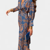 Ema - Maxi Abito con Scollatura a V e Nodo Frontale