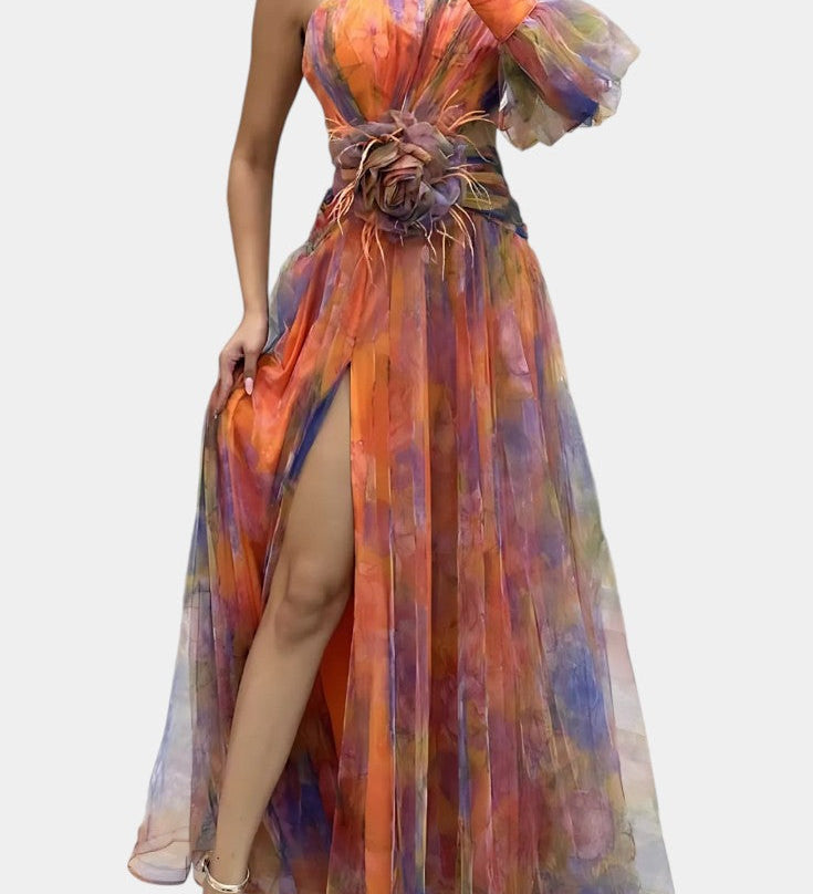 Teodora Abito Maxi Asimmetrico