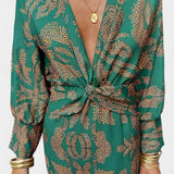 Ema - Maxi Abito con Scollatura a V e Nodo Frontale