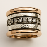 Anello vintage a strati spesso dorato