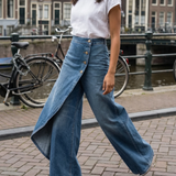 Lada - Pantaloni in denim larghi con bottoni