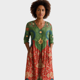 Klara - Abito lungo con stampa floreale vintage