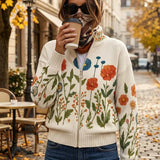 Juniper | Cardigan con zip in campo di fiori selvatici