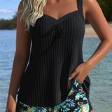 Julia | Tankini a righe con parte inferiore da bagno a due pezzi