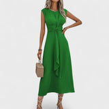Andrea - Elegante abito lungo senza maniche con scollatura rotonda