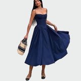 Abito Maxi in Satin con Spalline Sottili