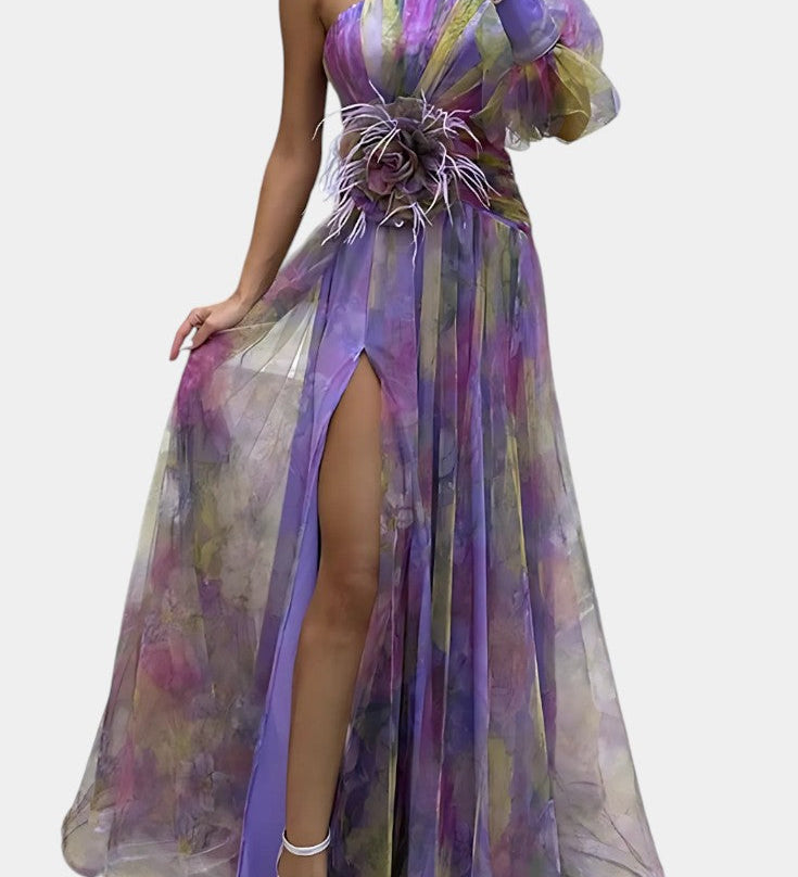 Teodora Abito Maxi Asimmetrico