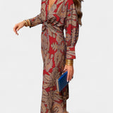 Ema - Maxi Abito con Scollatura a V e Nodo Frontale