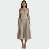 Abito Maxi in Satin con Spalline Sottili