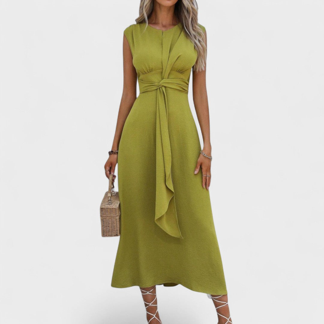 Andrea - Elegante abito lungo senza maniche con scollatura rotonda
