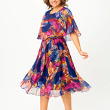 Barbara – Abito elegante in chiffon con stampa