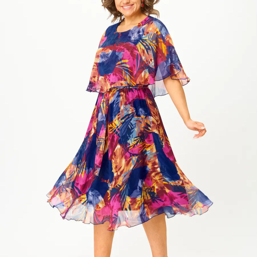 Barbara – Abito elegante in chiffon con stampa