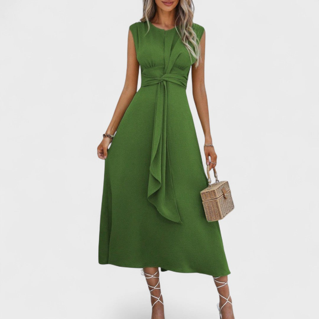 Andrea - Elegante abito lungo senza maniche con scollatura rotonda