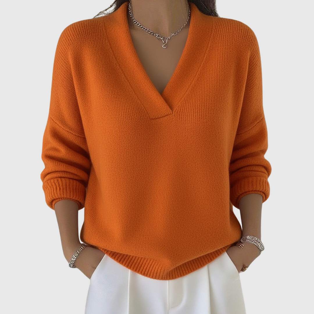 Faye | Maglione a collo V morbido dallo stile casual