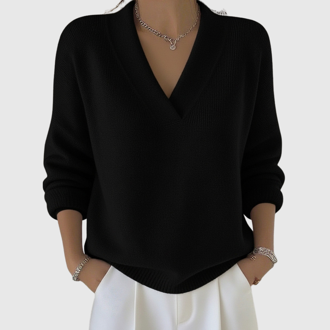 Faye | Maglione a collo V morbido dallo stile casual