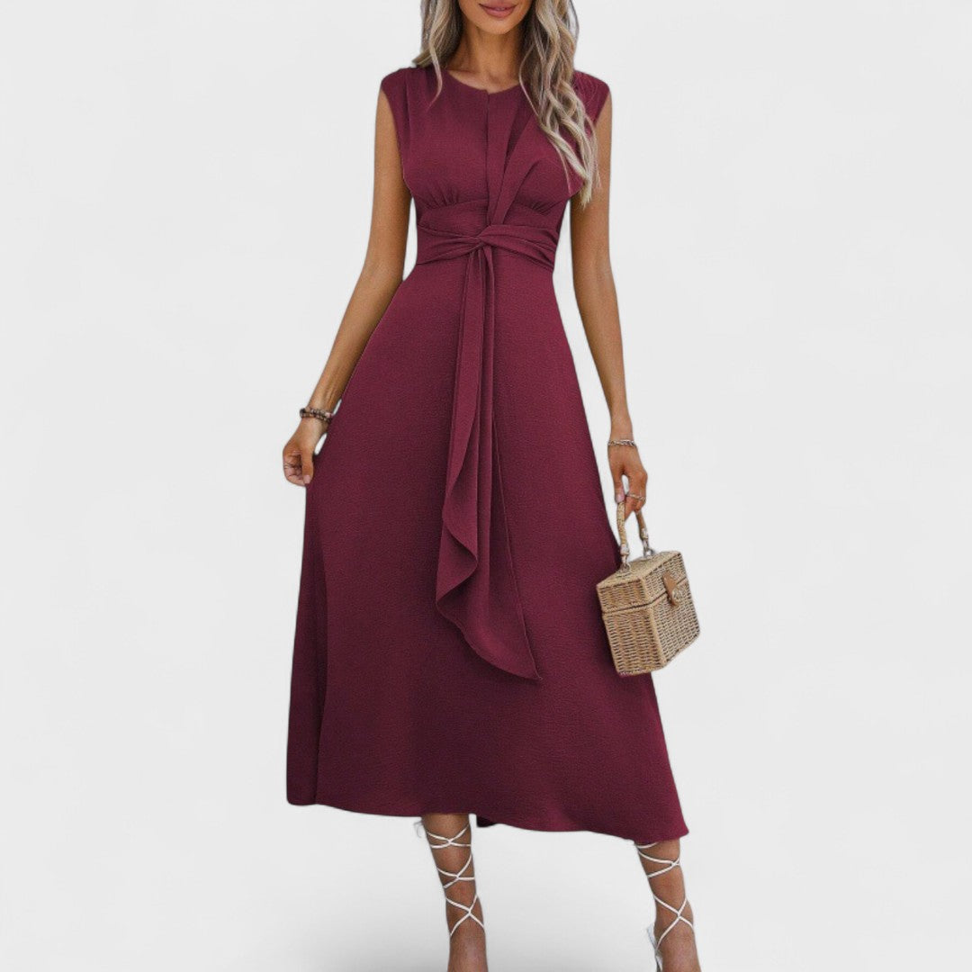 Andrea - Elegante abito lungo senza maniche con scollatura rotonda