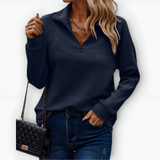 Nina - Maglietta elegante con mezza zip