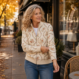 Vivienne | Cardigan con zip e motivo floreale