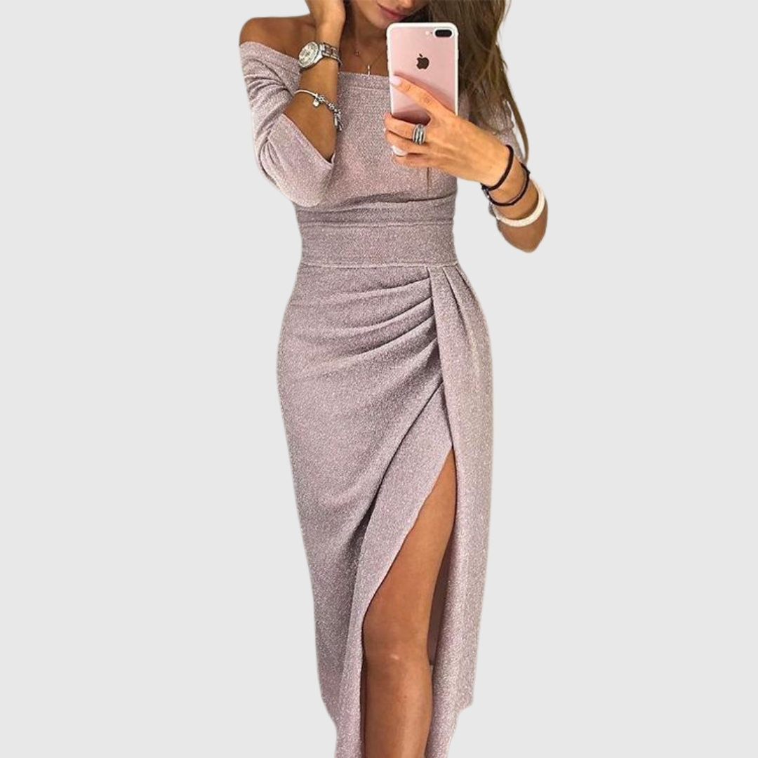 Evelyn - Abito elegante con spalle scoperte