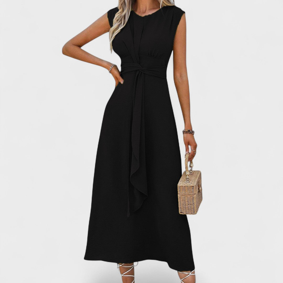 Andrea - Elegante abito lungo senza maniche con scollatura rotonda