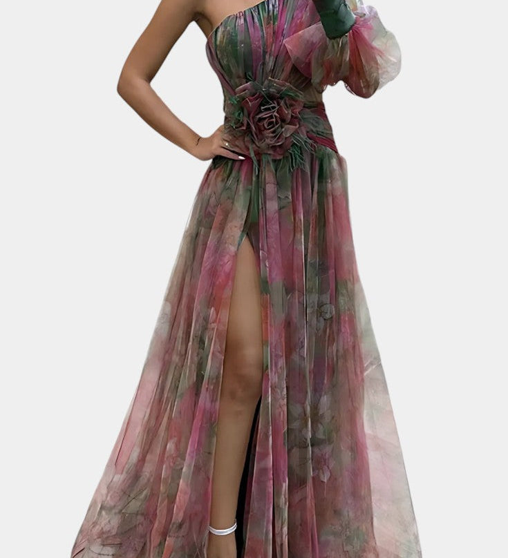 Teodora Abito Maxi Asimmetrico