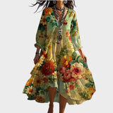 Marina – Abito Boho Elegante con Motivo Floreale