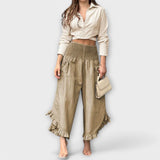 Pamela - Pantaloni in lino con pieghe