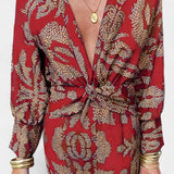 Ema - Maxi Abito con Scollatura a V e Nodo Frontale