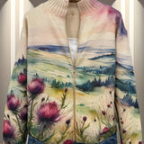Marlowe | Cardigan con chiusura lampo paesaggio di cardo