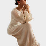 Adela - Vestito a maglia con volants e ricamo