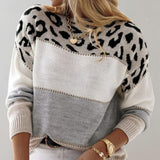 Diane | Maglione in Maglia con Accento Leopardato