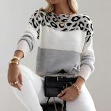 Diane | Maglione in Maglia con Accento Leopardato