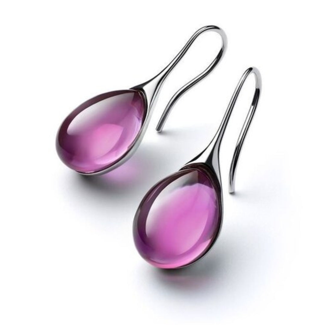 Orecchini in cristallo color oro e argento