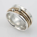 Shine - Anello d'argento strato vintage dorato