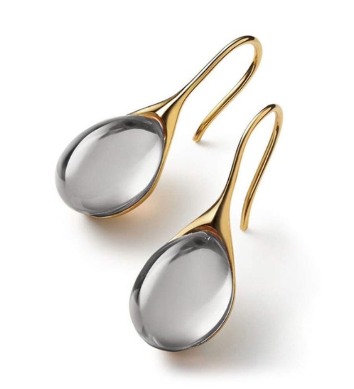 Orecchini in cristallo color oro e argento