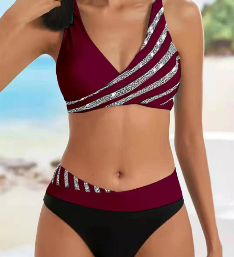 Mona | Bikini con motivo in tonalità calde
