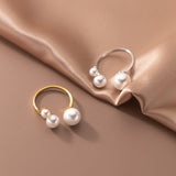 Anello Regolabile in Perle di Acqua Dolce Triplo