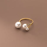 Anello Regolabile in Perle di Acqua Dolce Triplo