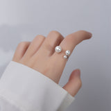 Anello Regolabile in Perle di Acqua Dolce Triplo