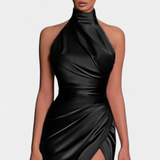 Katarina Abito Halter con Drammatico Spacco Laterale