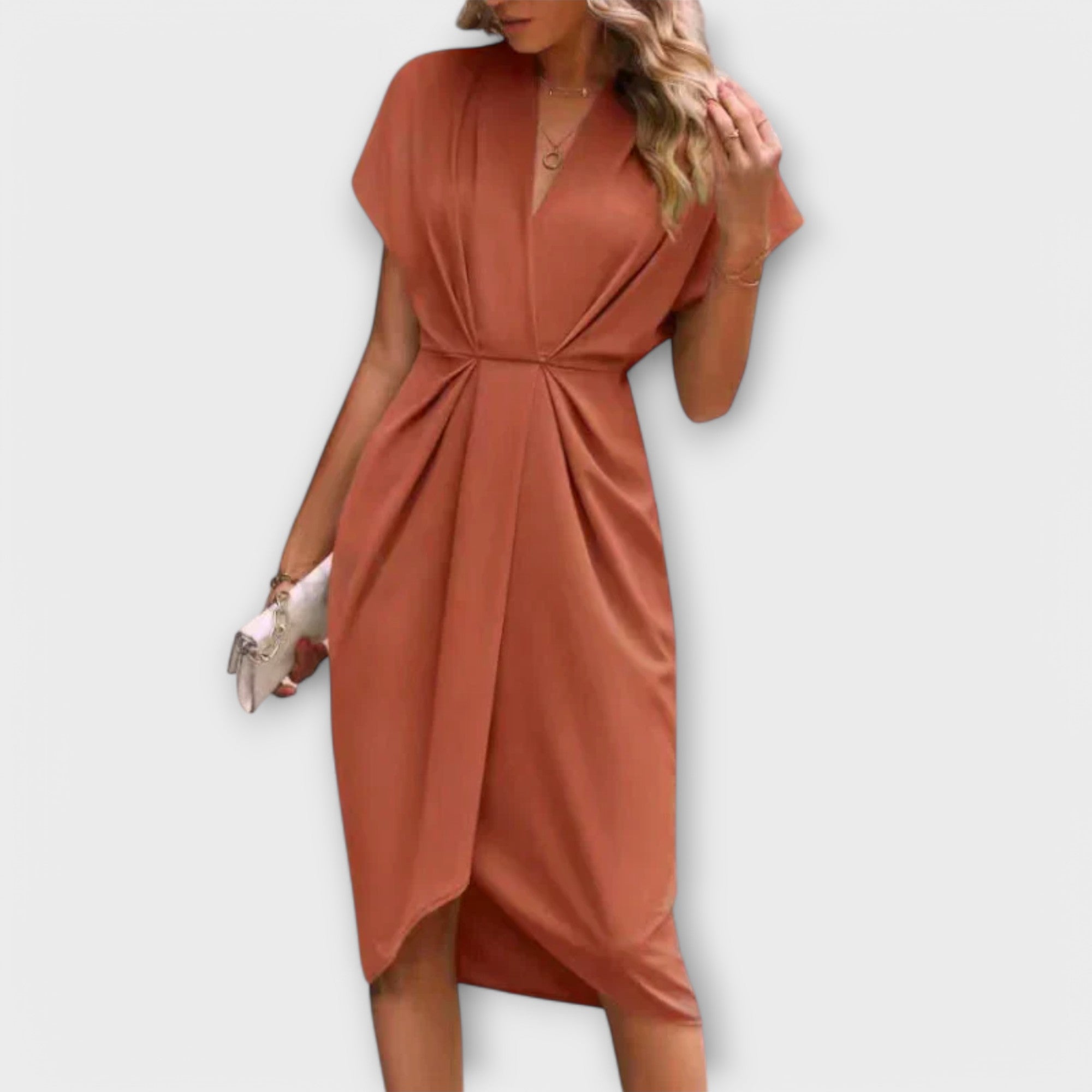 Serena – Elegante e comodo vestito midi a portafoglio