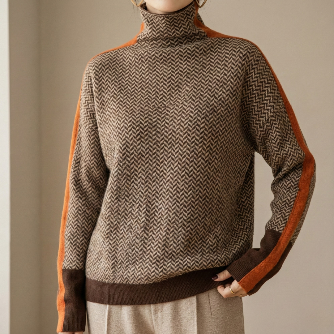 Eleanor | Collo Alto Herringbone Luxe