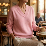 Faye | Maglione a collo V morbido dallo stile casual