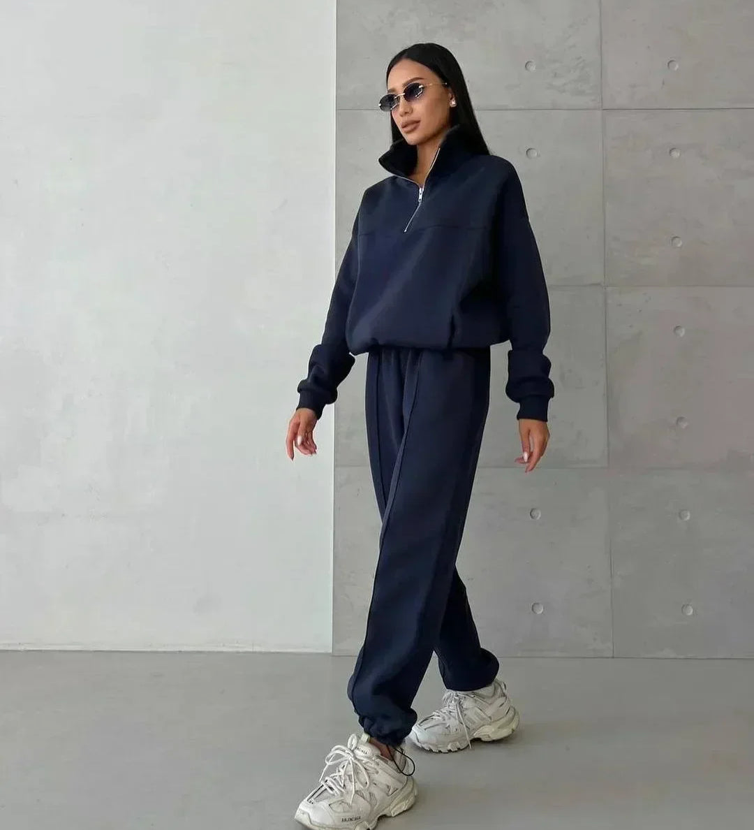 Senna - Set di lounge sportivo con colletto a zip