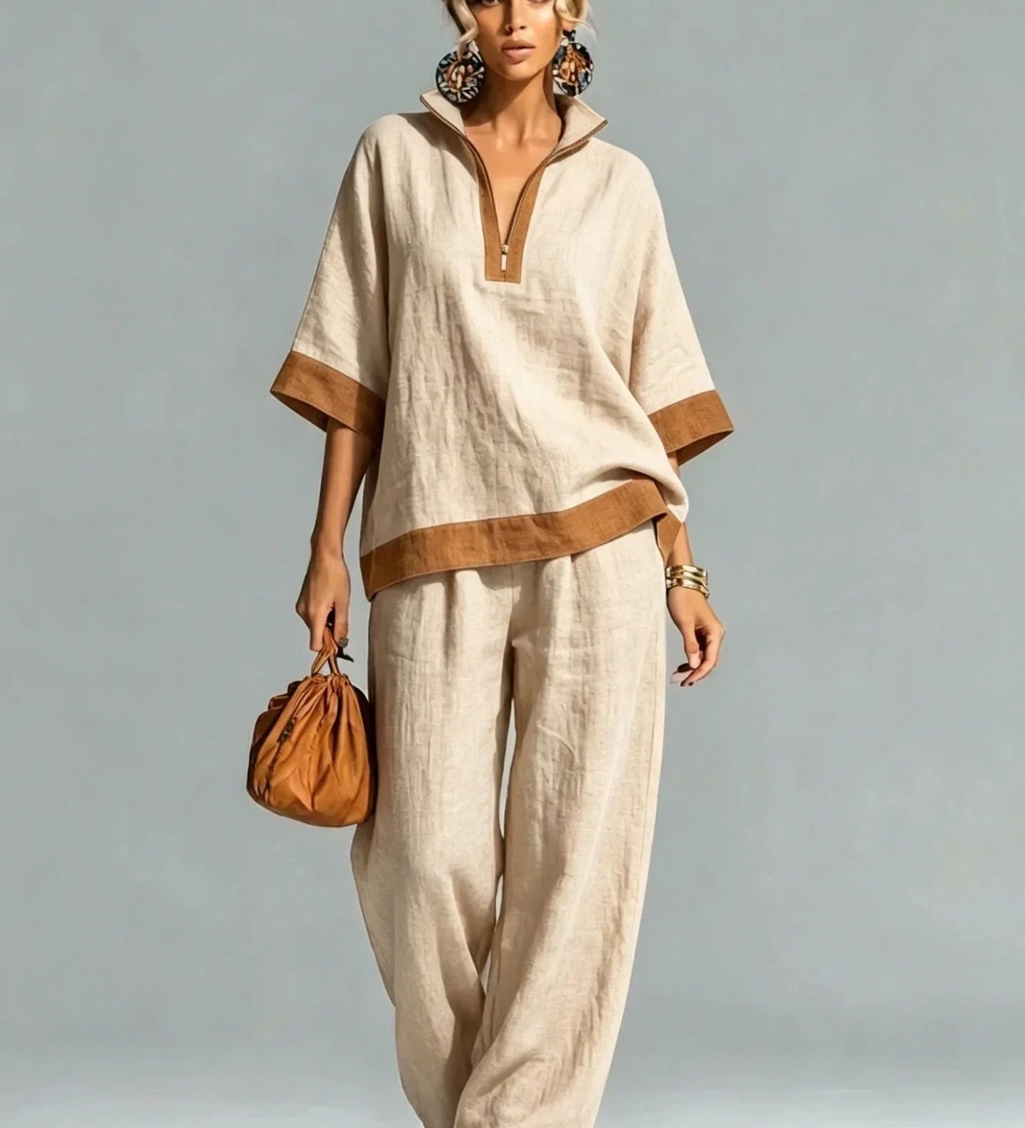 Set Vintage Femminile con Aspetto di Tela