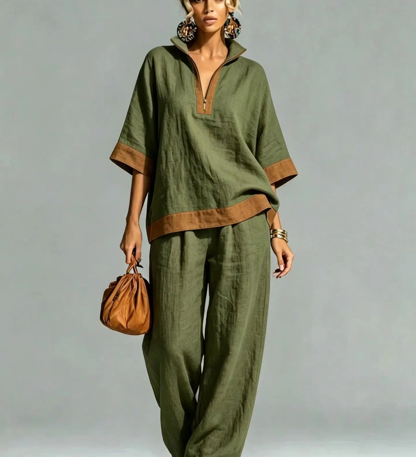Set Vintage Femminile con Aspetto di Tela