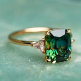 Felicità - Anello in Zircone Verde in Oro