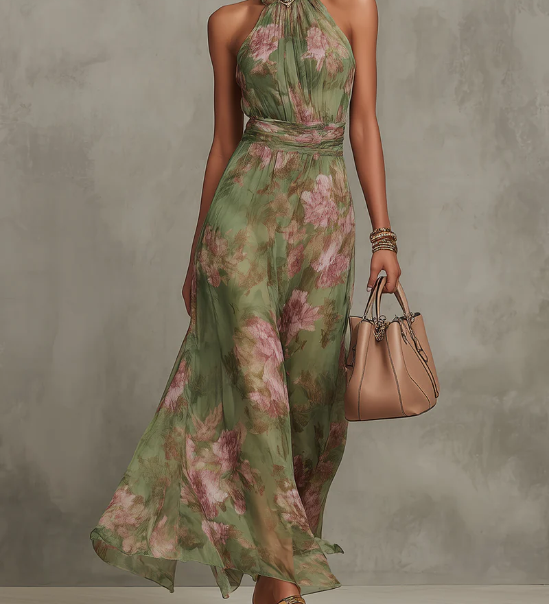 Sophie – Elegante Maxi Abito Floreale